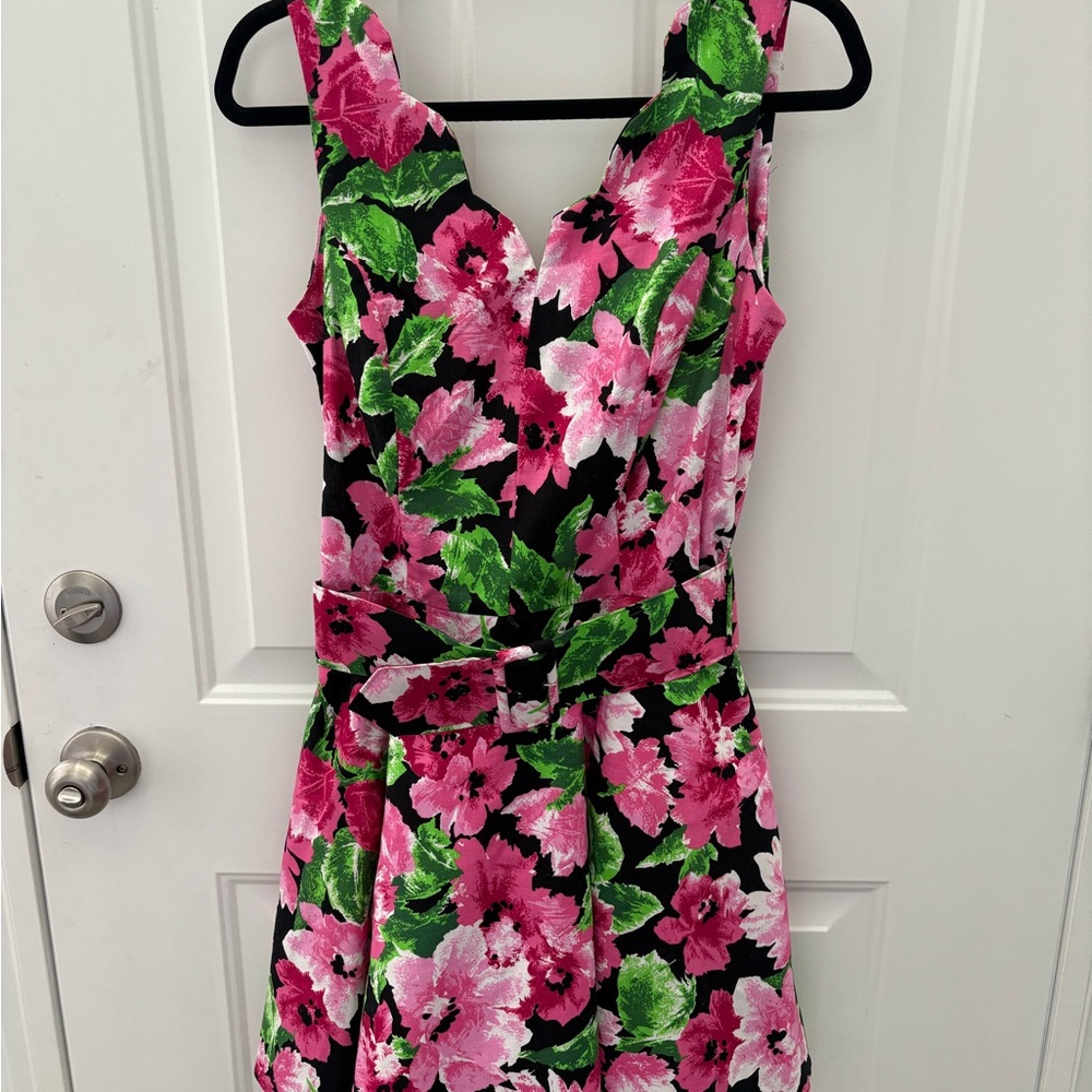 Vintage Byer Too! Pink and Green Floral Tea Dress